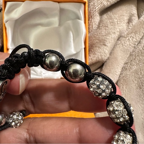 NWT BRACELET New Rare JOSEPH NOGUCCI black cord adjustable bracelet Diamond look - Picture 10 of 10